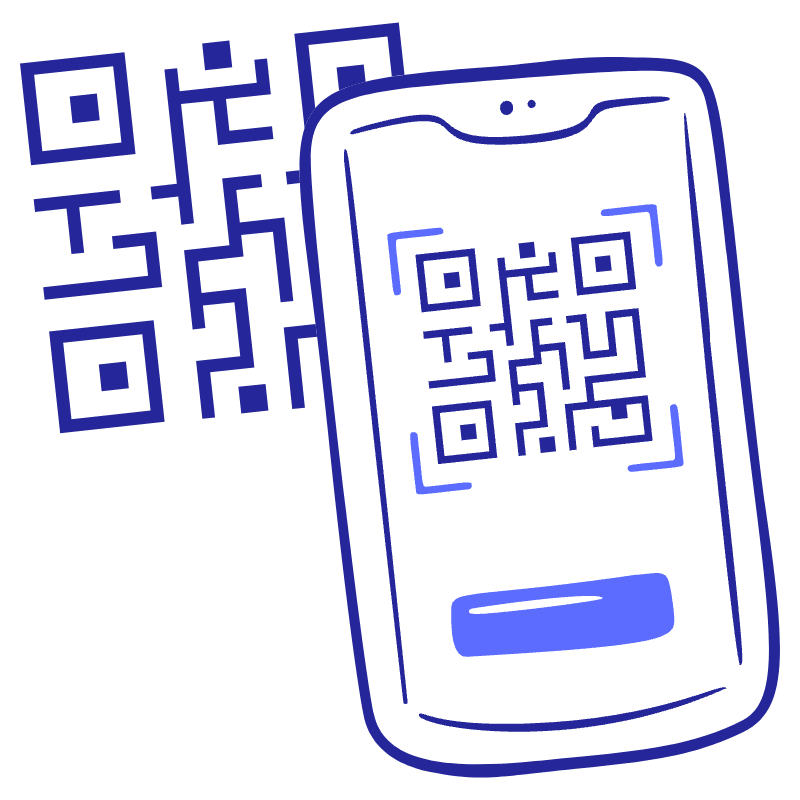 Telefon z kodem QR do prośby o opinię przy kasie